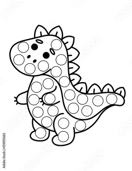 Obraz Dot markers pages with animal, vector outline illustration