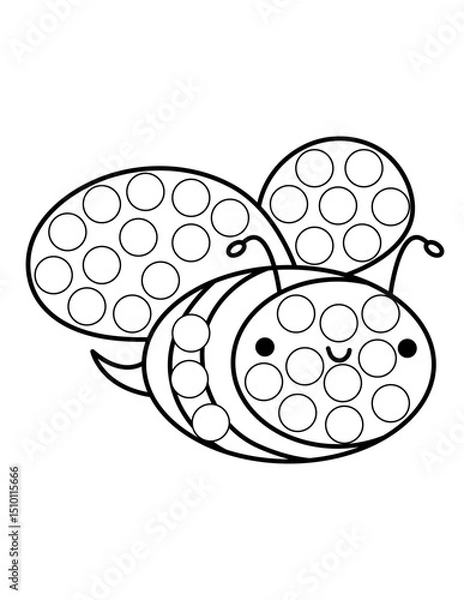 Obraz Dot markers pages with animal, vector outline illustration