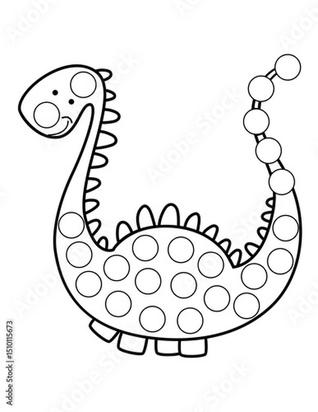 Obraz Dot markers pages with animal, vector outline illustration