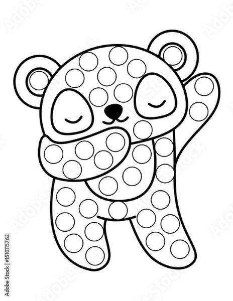 Obraz Dot markers pages with animal, vector outline illustration