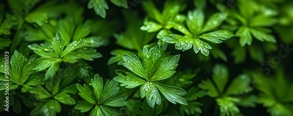 Obraz soft-focus background of green foliage, symbolizing harmony and environmental balance, Generative AI