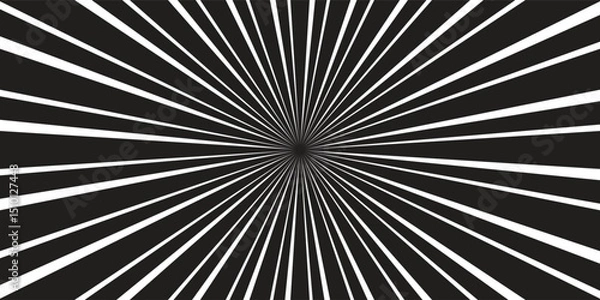 Fototapeta Ray twist light. Black color strips wavy isolated on white background. Radial waves line. Pattern curved. Comic spinning. Effect curves rays. Vector Ilustration