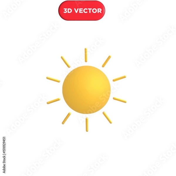 Obraz Sun 3D icon Design.3d Render of sun
