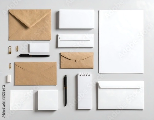 Obraz Stationery set, flat lay