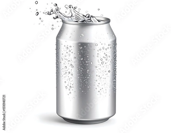 Obraz Aluminum can with water splash