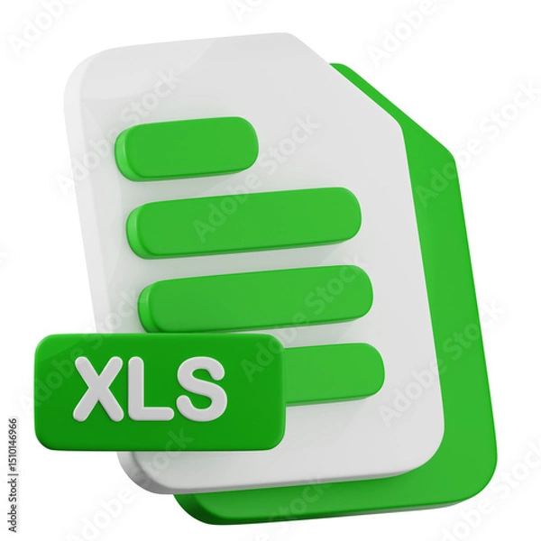 Obraz Icon representing an Excel XLS file, suitable for digital documentation and office software interfaces.
