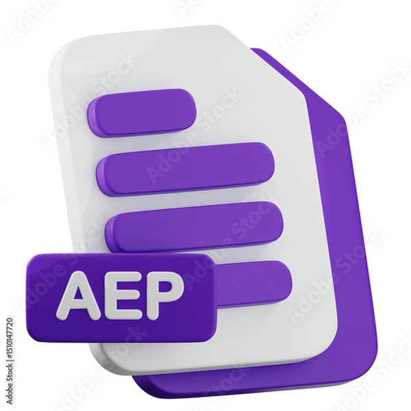 Obraz Icon representing an AEP document, suitable for technology, file management, and digital forms in web and app interfaces.
