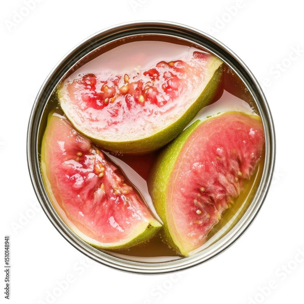 Fototapeta Fresh Slices of Ripe Fig in Sweet Syrup, Perfect for Desserts or Refreshing Snacks on transparent background