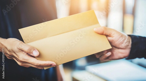 Fototapeta Elderly couple smiling with social security documents in hand, soft natural light highlighting warm expressions, shallow depth of field emphasizing their connection