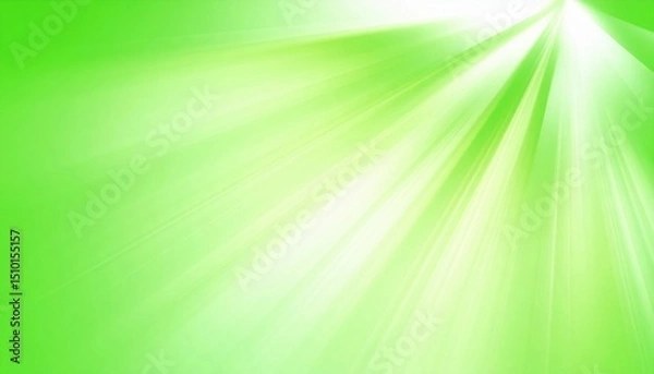 Fototapeta Dynamic green light rays abstract background digital art bright environment high angle view nature concept