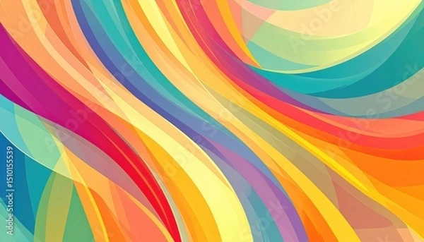 Fototapeta Dynamic colorful waves abstract background digital artwork vibrant environment artistic viewpoint modern concept