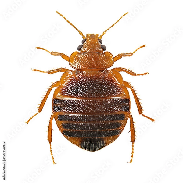 Fototapeta Bed bug dorsal view isolated on transparent background
