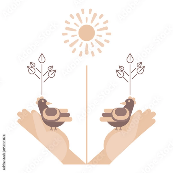 Fototapeta Psychological growth: the balance between strength and harmony in a relationship