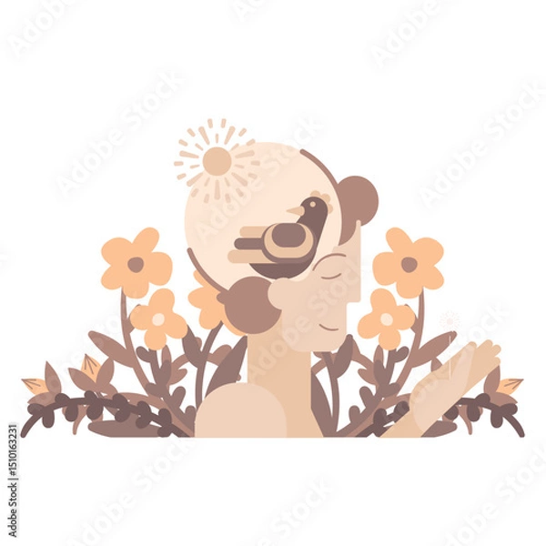 Fototapeta Psychological growth: the balance between strength and harmony in a relationship