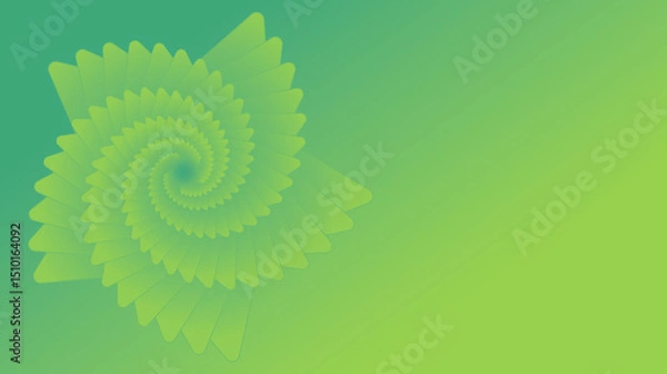 Obraz Abstract green background with natural spiraling geometric fibonacci pattern resembling plant forms, , banner for ecological and spiritual development with golden ratio grid.