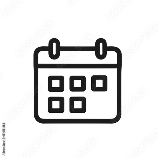 Fototapeta Simple Line Calendar Date Reminder Event Schedule Appointment Icon Symbol
