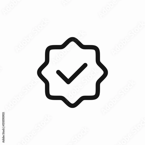 Obraz verification badge check mark icon sign vector