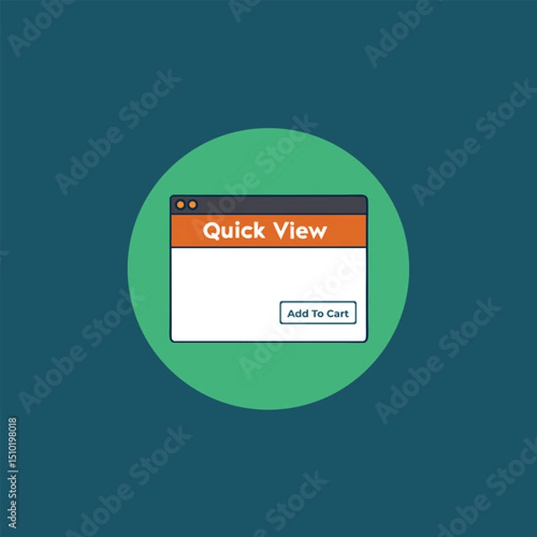 Obraz Minimalist Quick View Pop Up Window for E Commerce Website with Add to Cart Button and Teal Background