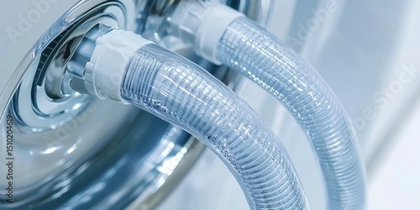 Fototapeta Washing machine water inlet hose on white background