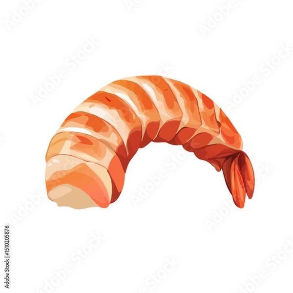 Obraz Lobster Tail 2D flat vector illustration, isolated on a white background.