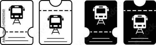 Fototapeta train ticket icon. train ticket with a train symbol. representing air travel
