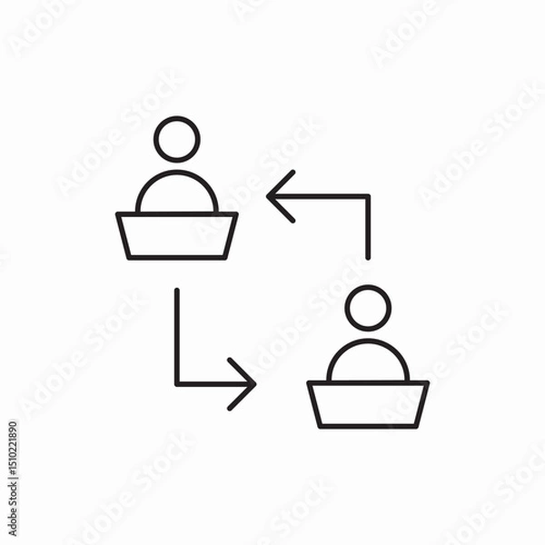 Obraz user transfer arrows icon vector sign