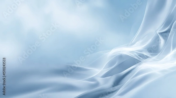 Fototapeta Soft white fabric flowing in gentle breeze peaceful atmosphere abstract visual serene environment