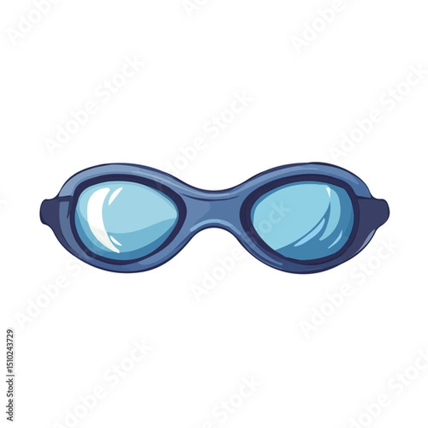 Obraz Swimming Goggles 2D flat vector illustration, isolated on a white background.