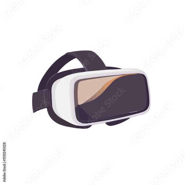 Obraz 2D flat Virtual Reality Headset vector illustration, isolated on a white background.