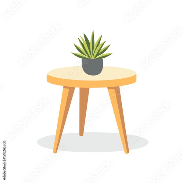 Obraz Side Table 2D flat vector illustration, isolated on a white background.