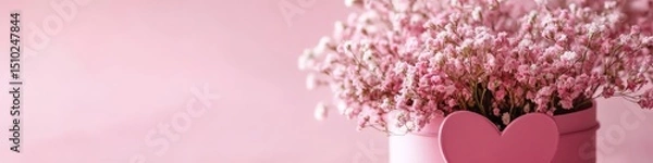 Obraz Beautiful pink box with pink flowers.