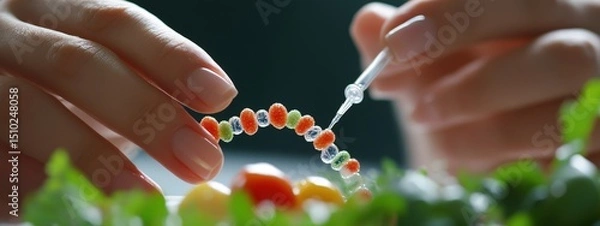 Obraz A scientist analyzes a food DNA sample.