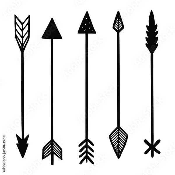Fototapeta Four Decorative Arrows in a Simple Design.