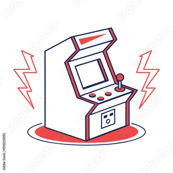 Fototapeta Retro Arcade Game Machine Illustration.