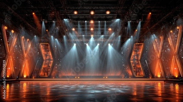 Fototapeta Virtual show, studio backdrop template. Ideal for tv game shows, or even gambling events.
