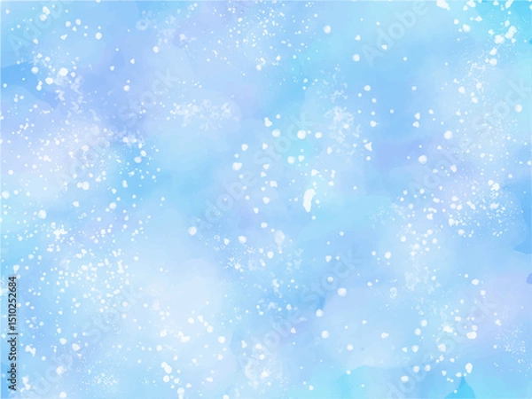 Obraz 梅雨時のアジサイ・曇り空・雨空イメージの背景素材。水彩風テクスチャー。筆のタッチ。水彩の柔らかなにじみ。キラキラした光。水滴の輝き。しっとり感。