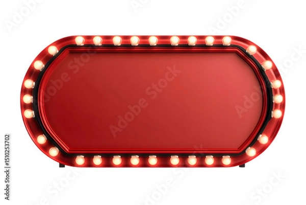 Fototapeta Retro lightbox vector 3d realistic template with lightbulb isolated on transparent background for party poster, banner advertising, promotion. Ai Generated Images