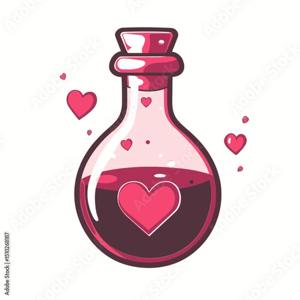 Fototapeta Love Potion Bottle with Hearts