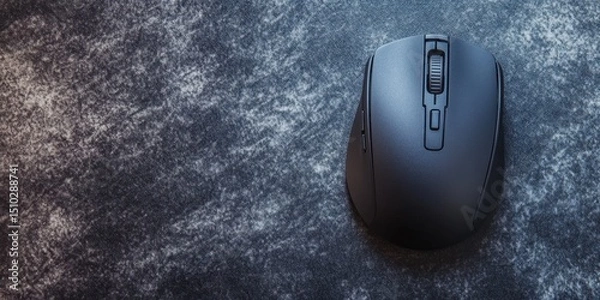Obraz Computer Mouse on a Textured Surface: A sleek, modern computer mouse rests on a textured surface, highlighting its ergonomic design and functional elegance.