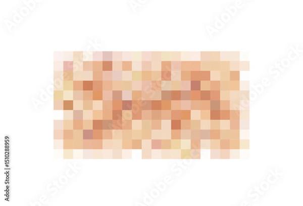 Obraz Censor blur effect texture isolated on white background. Blurry pixel color censorship element. Vector nude skin tone pattern