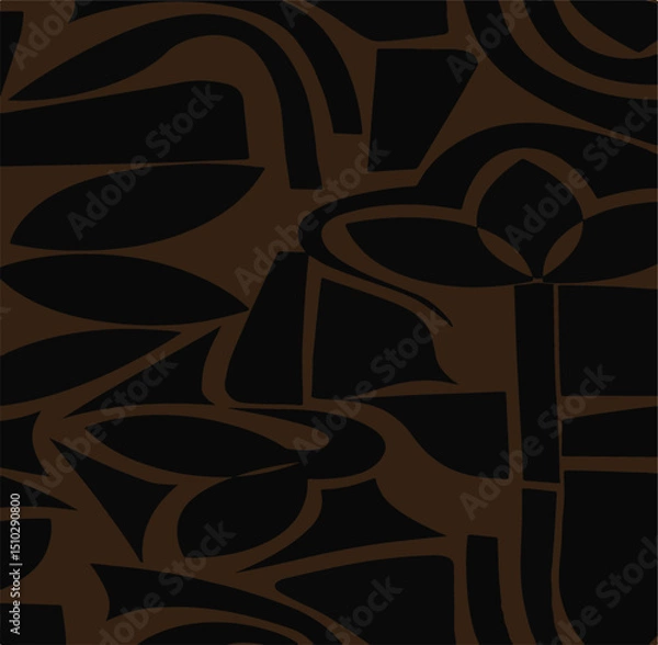 Fototapeta Modern colorful tropical floral pattern. Cute botanical abstract contemporary seamless pattern. Hand drawn unique print.