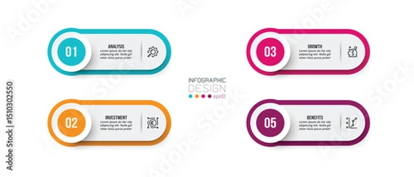 Fototapeta Infographic template business concept with workflow.
