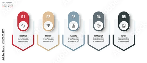 Fototapeta Infographic template business concept with step.
