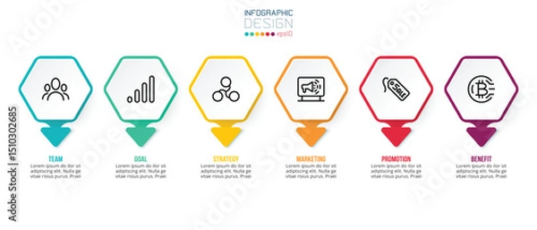 Fototapeta Business concept infographic template with option.
