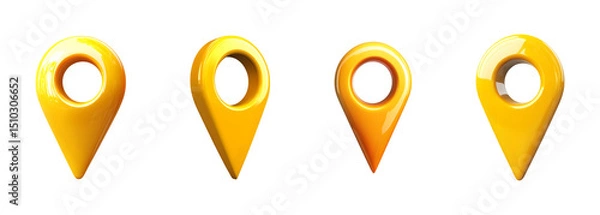 Fototapeta Map Pointer Icons PNG – Location Markers Set on Transparent Background for Navigation, Travel Apps, GPS Interfaces, Digital Maps, and UI/UX Design Projects