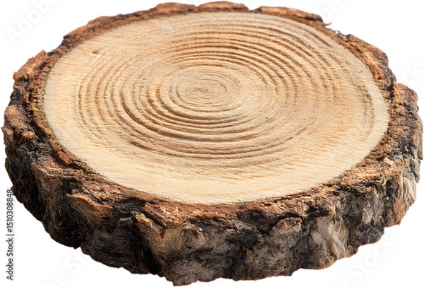 Fototapeta Wooden Tree Slices PNG – Natural Wood Rounds with Organic Growth Rings Isolated on Transparent Background for Rustic Decor, DIY Crafts, Design Projects, and Nature-Inspired Artwork