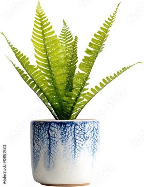 Fototapeta Elegant Snake Plant in White Pot – Isolated PNG on Transparent Background, Minimalist Indoor Houseplant Decor for Digital Design, Print Projects, and Interior Styling