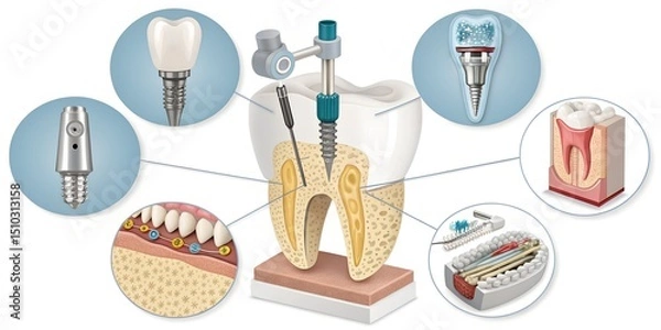 Fototapeta Exploring the intricacies of dental implants and their transformative impact on oral health and aesthetics Generative AI