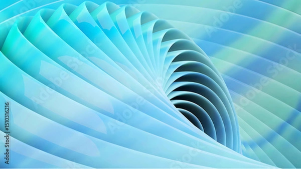Obraz Blue Tridimensional Spiral Abstract Modern Background