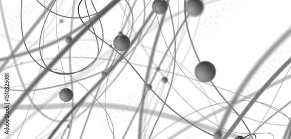 Fototapeta Falling cyber particles. Big data stream. 3d